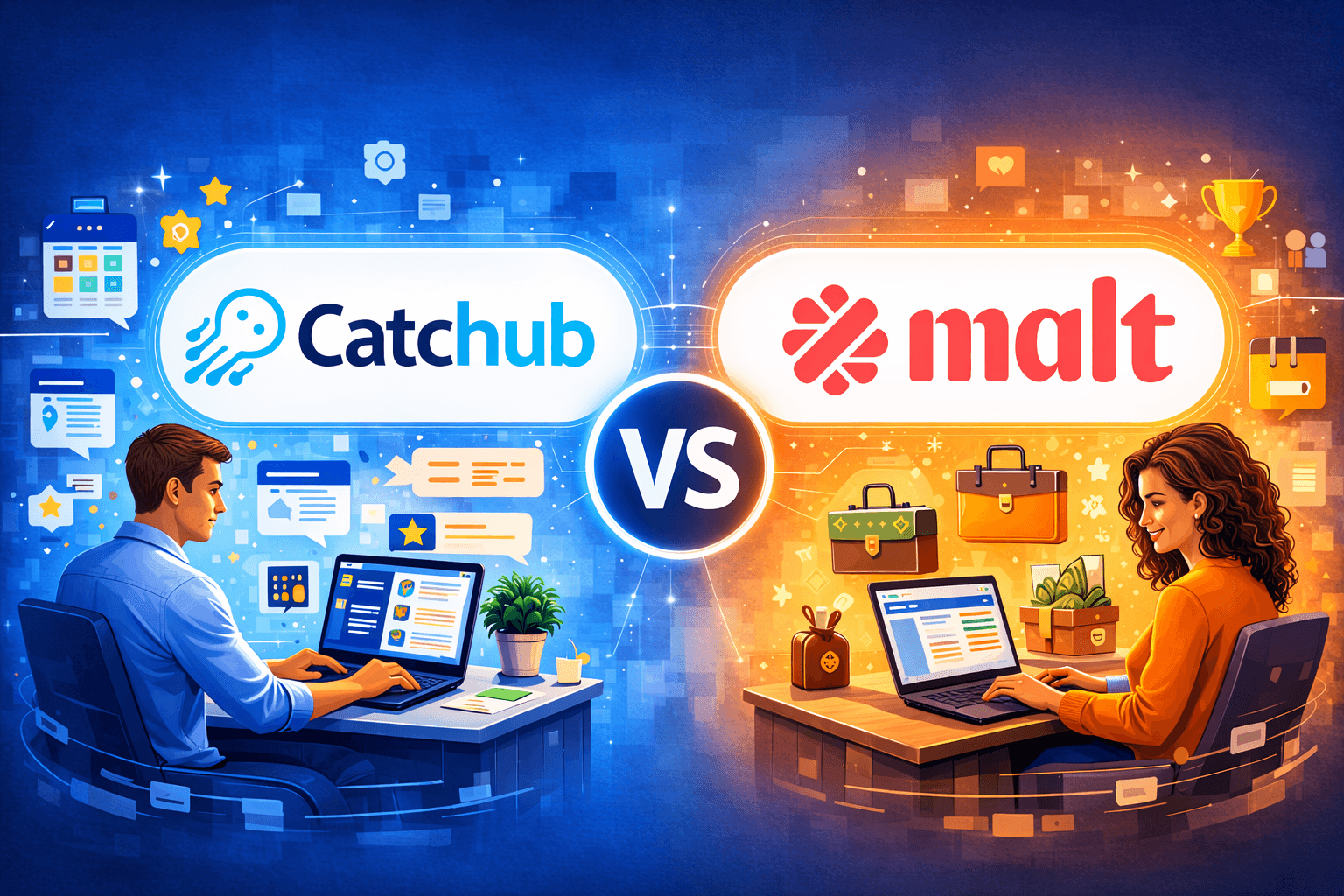 Catchub vs Malt missions tech : Le comparatif pour les experts 2026