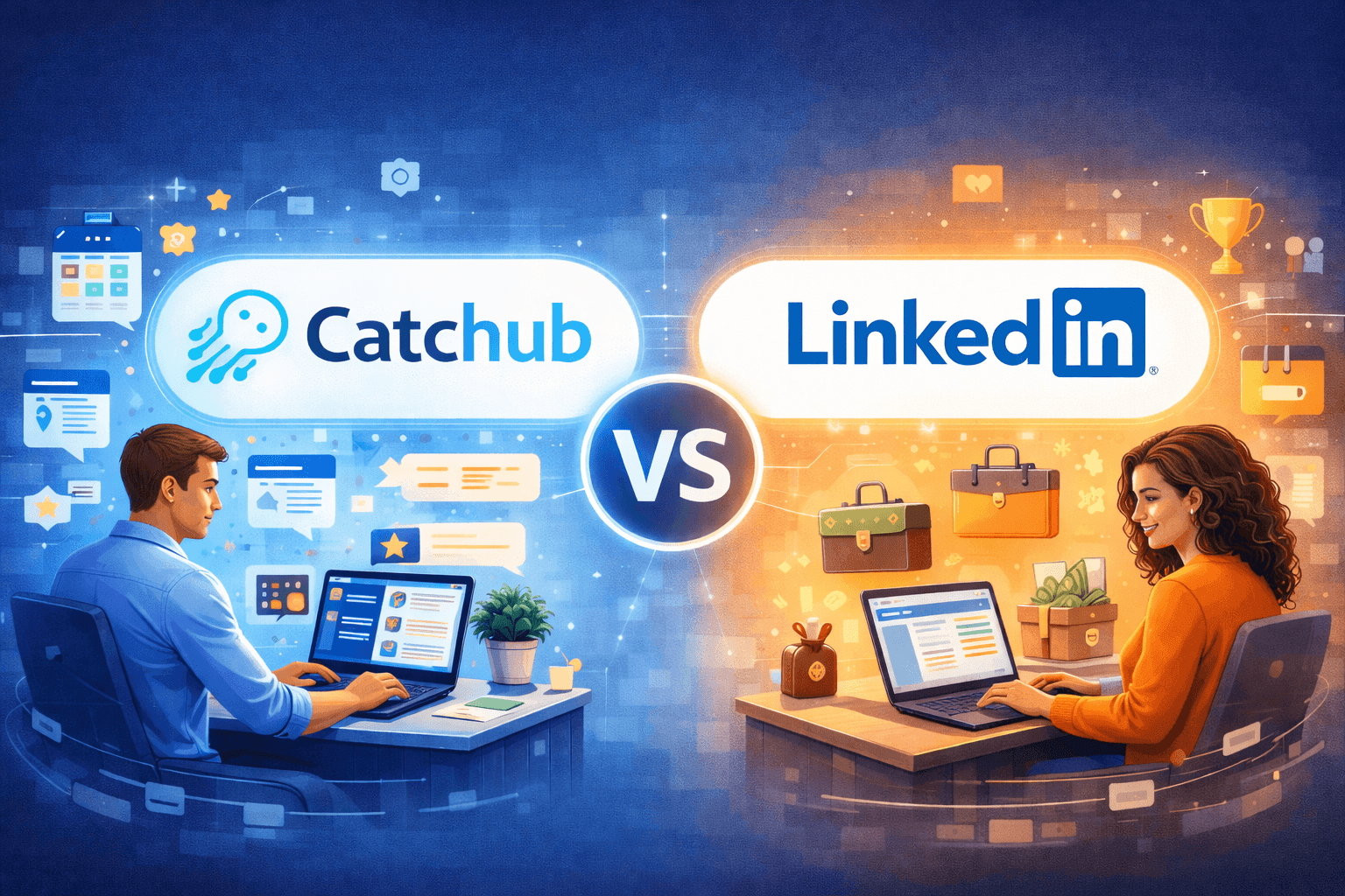 Catchub vs LinkedIn : Différences et comparatif complet 2026