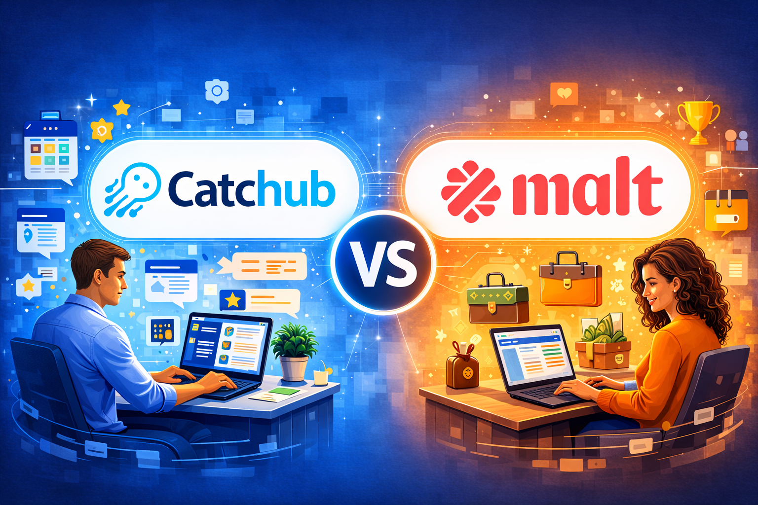 Catchub vs Malt missions tech : Le comparatif pour les experts 2026